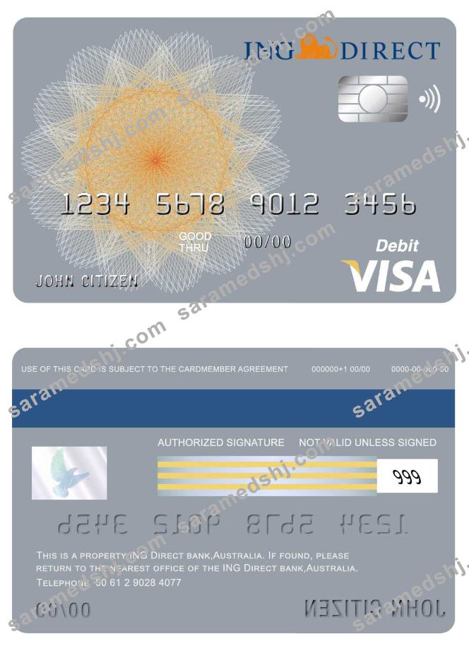 Australia ING direct bank visa card